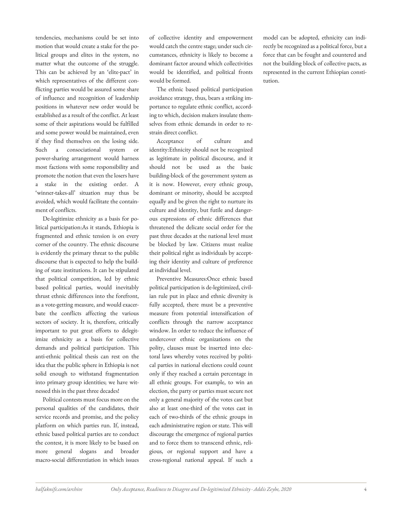 Only Acceptance, Readiness to Disagree and De-legitimized Ethnicity Can Take Us Forward — typeset page 4